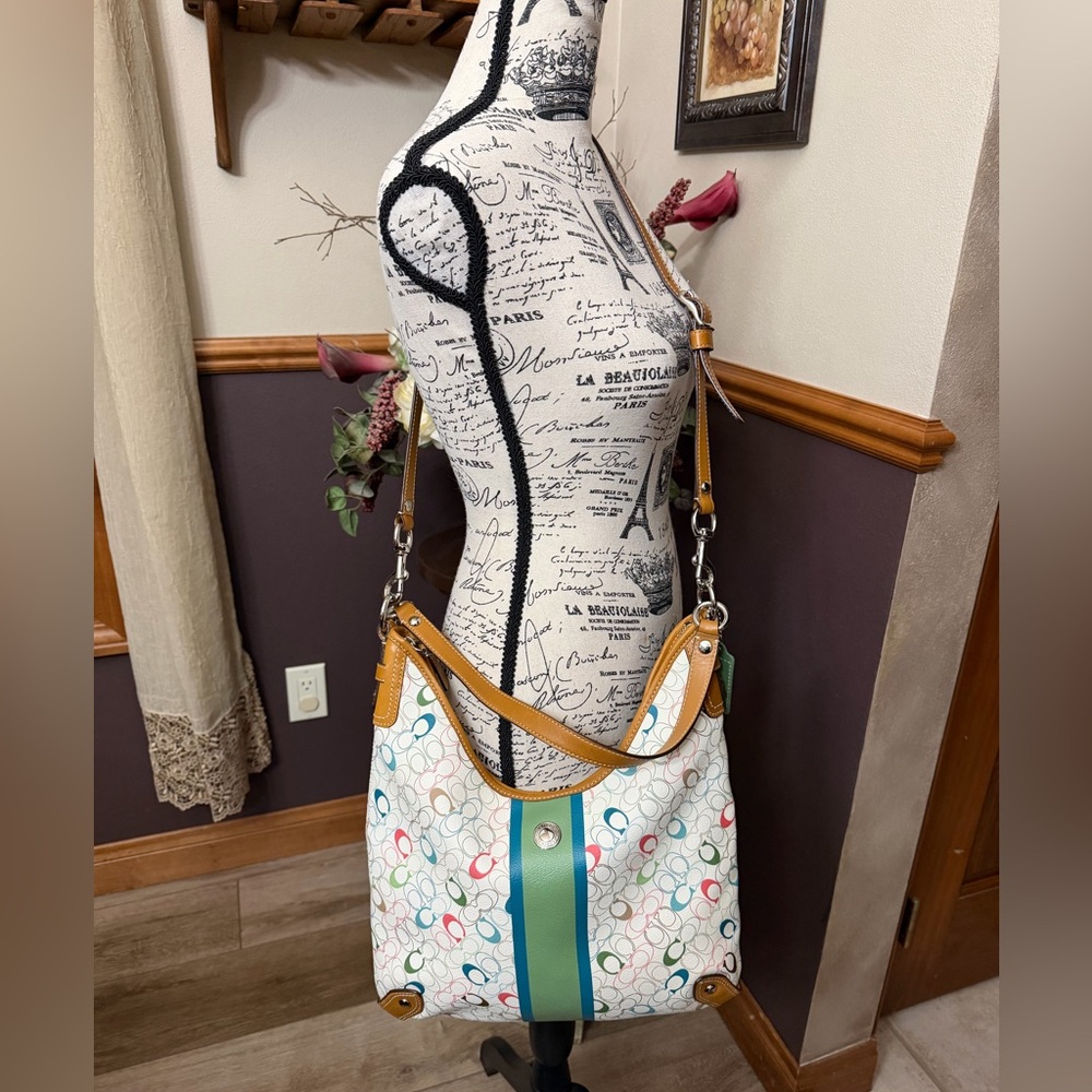 ✨NWOT - Coach Chelsea Heritage Signature Stripe Hobo Bag✨ - Picture 2 of 13
